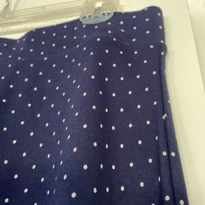 Lands’End Skirt Women Size 10-12 Polka Dots Navy White Normcore Classiccore